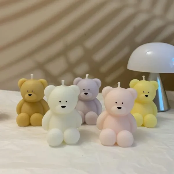 2Pack Cute Teddy Bear Candles