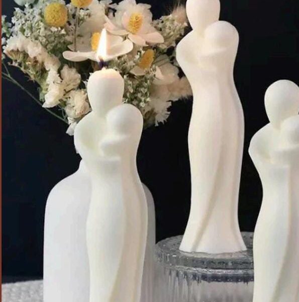 Couple Hugs Love Candles