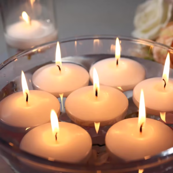 2Pcs Floating Round Candles