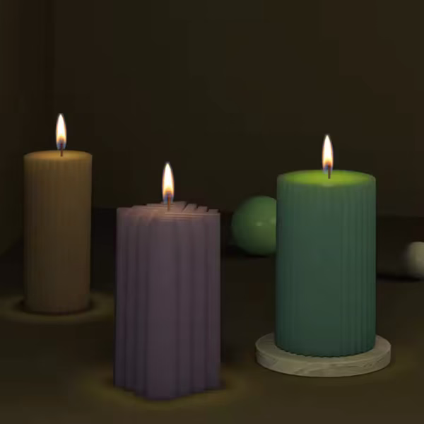 1PC Pillar Round Square Candle