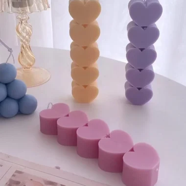 Love Heart Pillar Candle