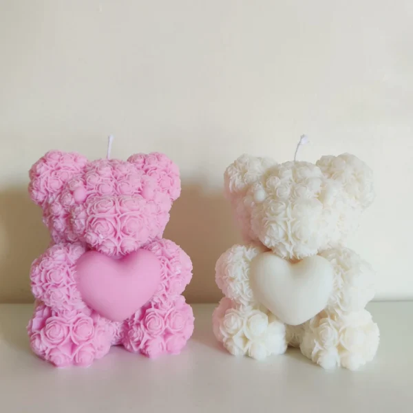 Rose Bear Candle