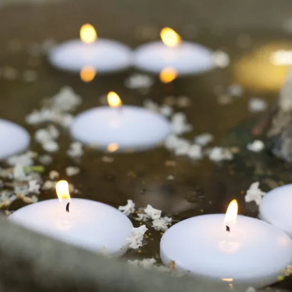 2Pcs Floating Round Candles