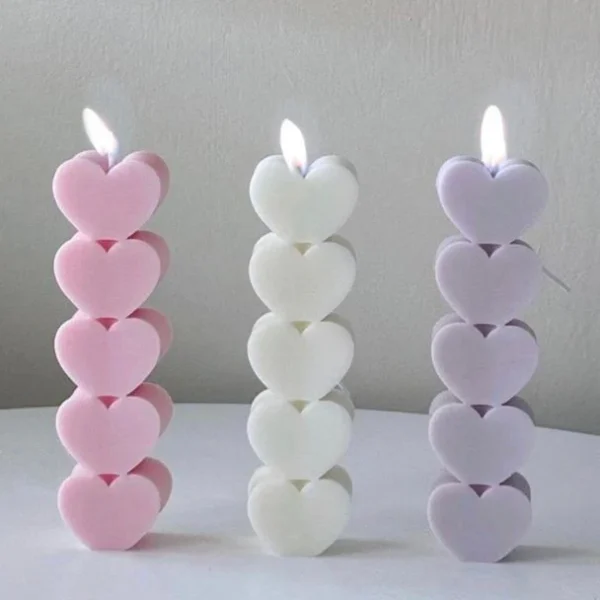 Love Heart Pillar Candle