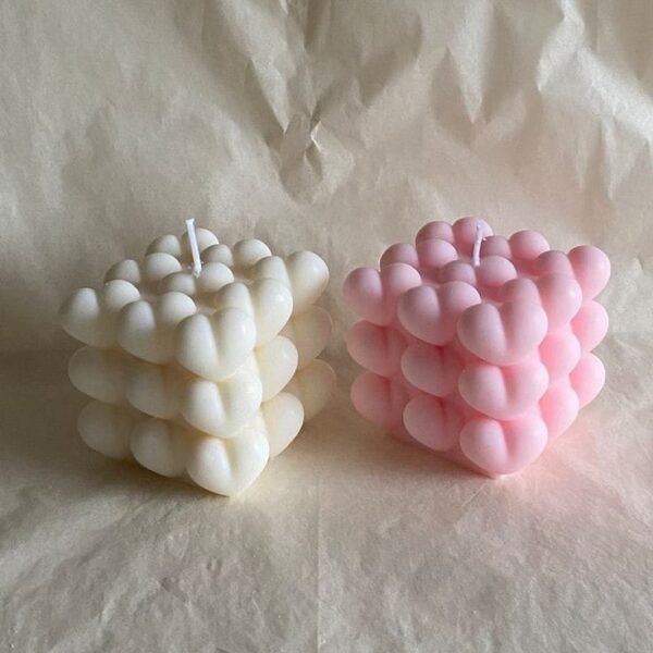 Love Heart Cube Candles