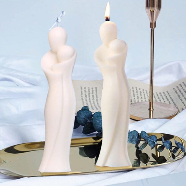 Couple Hugs Love Candles