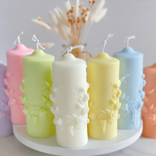 Rose Bouquet Pillar Scented Candles