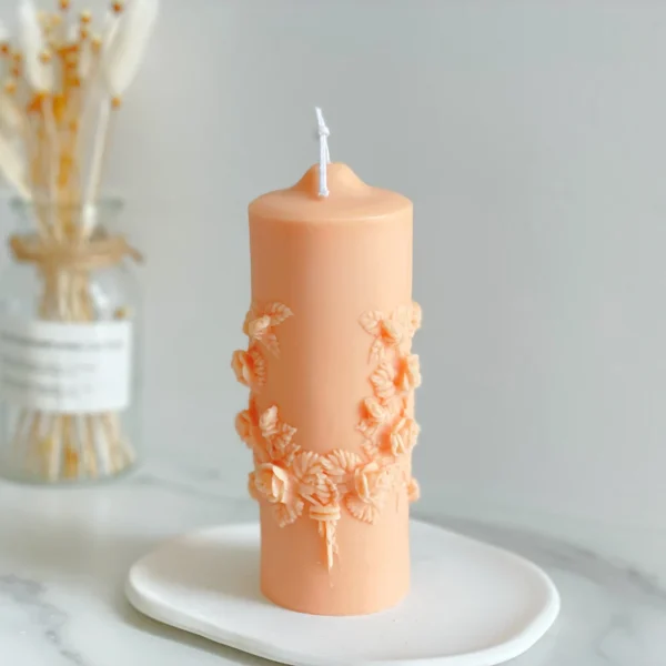 Rose Bouquet Pillar Scented Candles