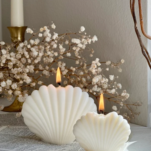 Large Small 2PCs Ocean Shells Candles