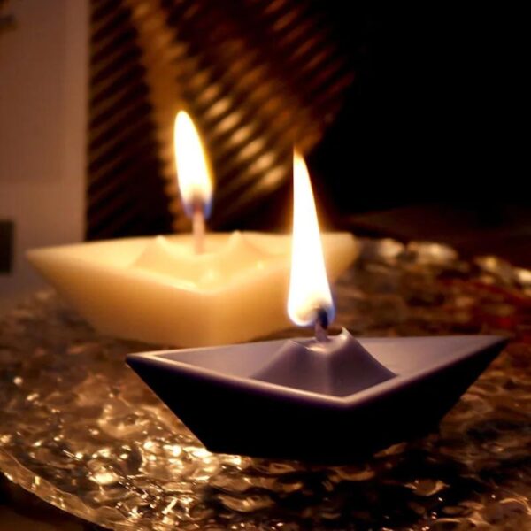 2Pcs Paper Boat Candles