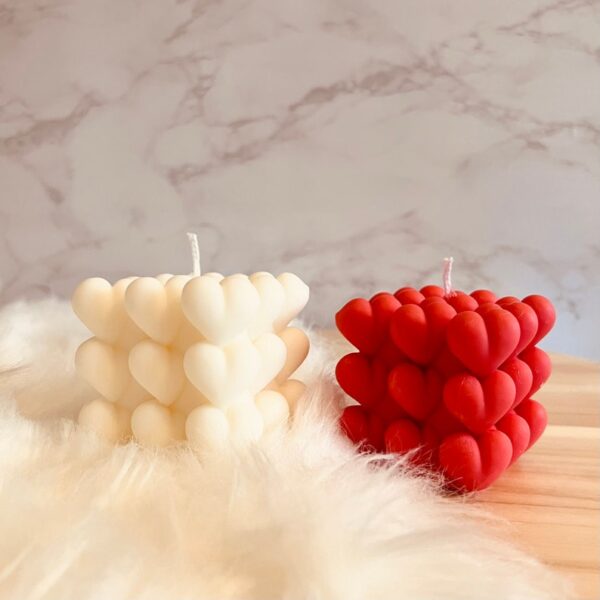 Love Heart Cube Candles