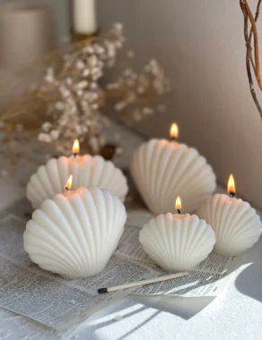Large Small 2PCs Ocean Shells Candles
