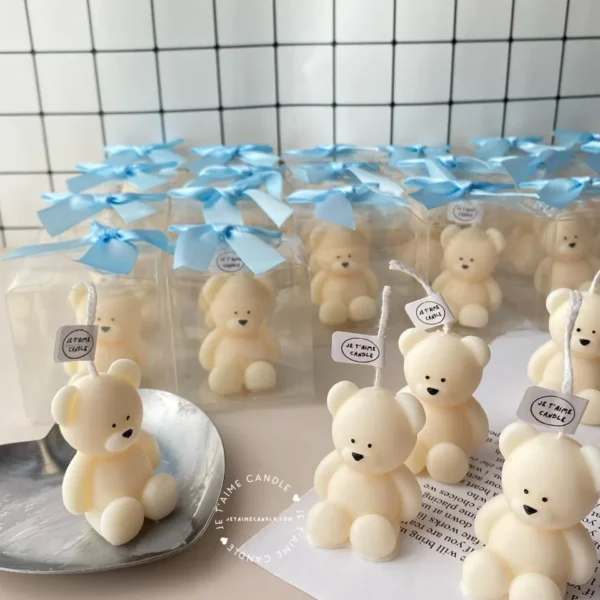 2Pack Cute Teddy Bear Candles