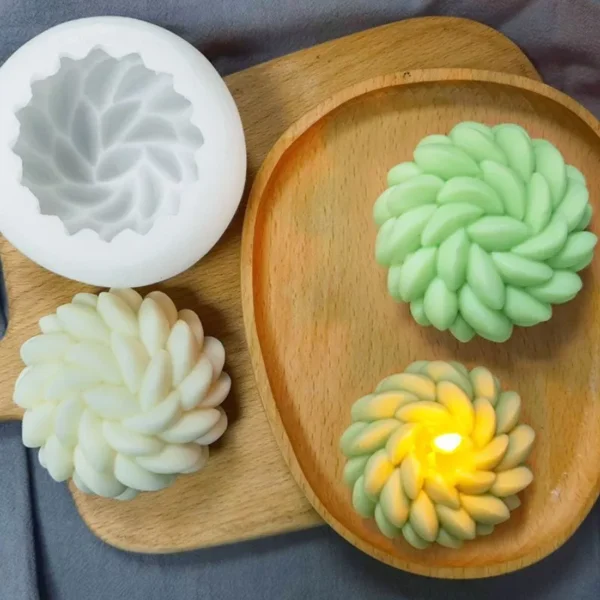3D Round Flower Candle