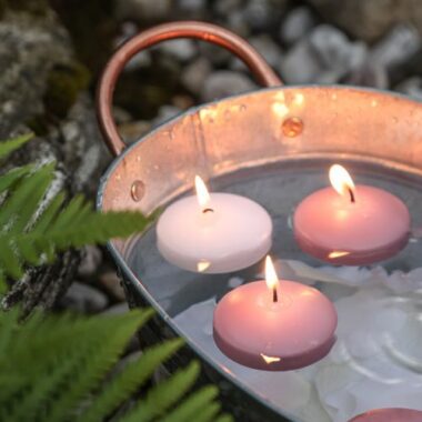 2Pcs Floating Round Candles