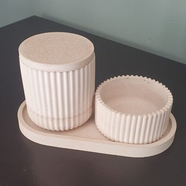 3Pcs Stripe Jar Tray