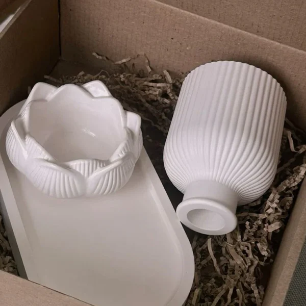 Vase Tray Lotus Concrete Jar