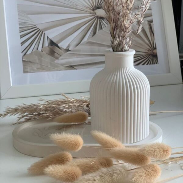 Concrete Vase and Oval Tray