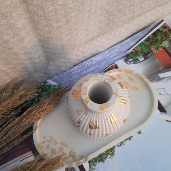 Concrete Vase and Oval Tray