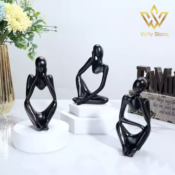 3Pcs Set Thinker Statue Office Modern Art Abstract Sculpture decor in Pakistan | Witty Stone | Witty Stone - Image 4