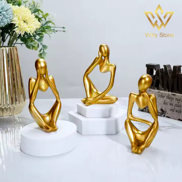 3Pcs Set Thinker Statue Office Modern Art Abstract Sculpture decor in Pakistan | Witty Stone | Witty Stone - Image 2