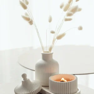 Vase Candle Jar Tray Set