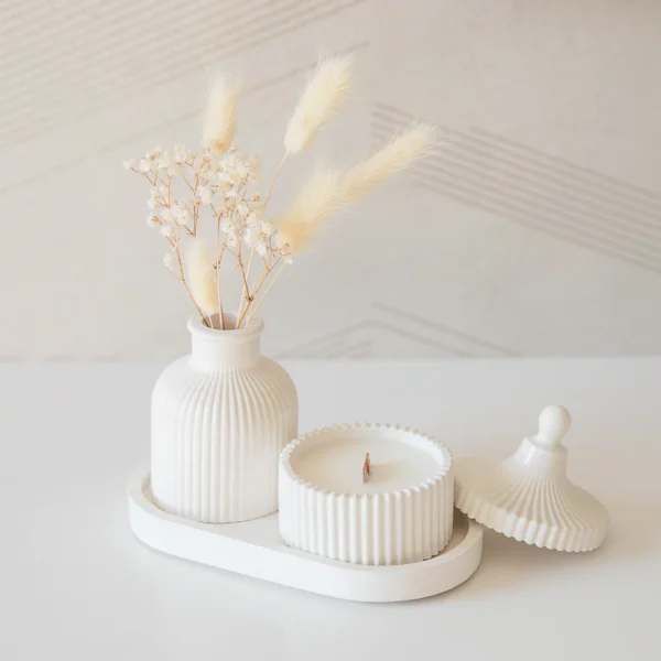 Vase Candle Jar Tray Set
