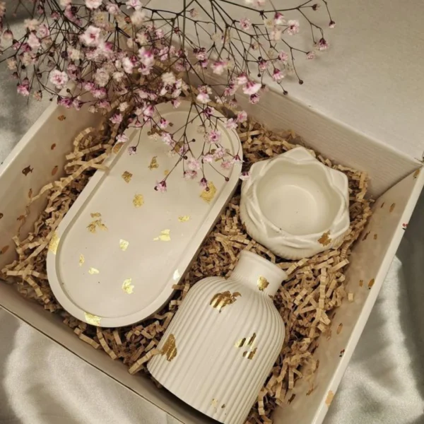 Vase Tray Lotus Concrete Jar