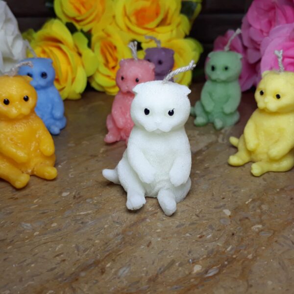 2Pcs 3D Cat Candles