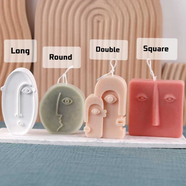 Nordic Face Abstract Candle