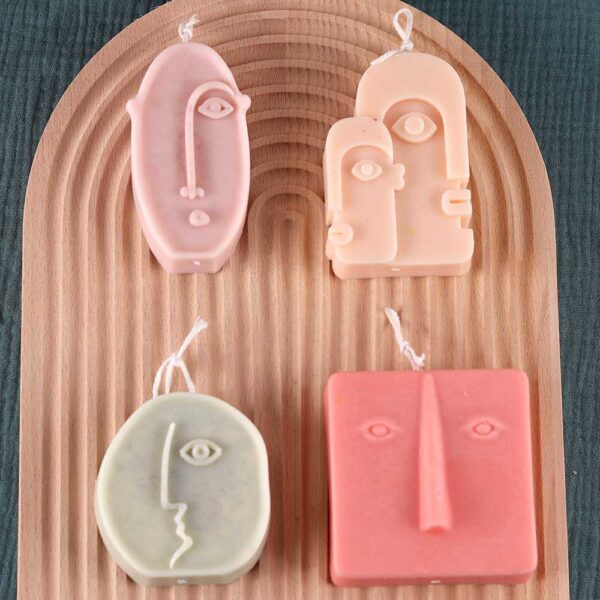 Nordic Face Abstract Candle