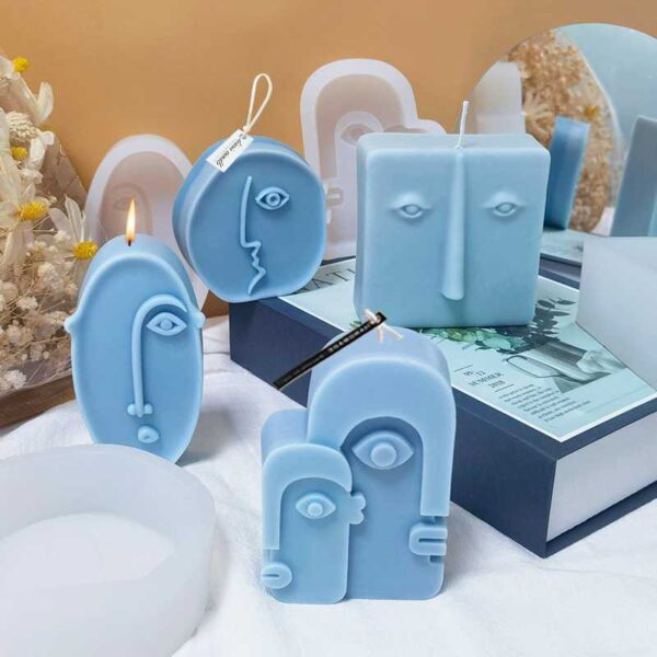 Nordic Face Abstract Candle