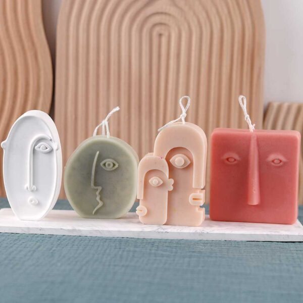 Nordic Face Abstract Candle