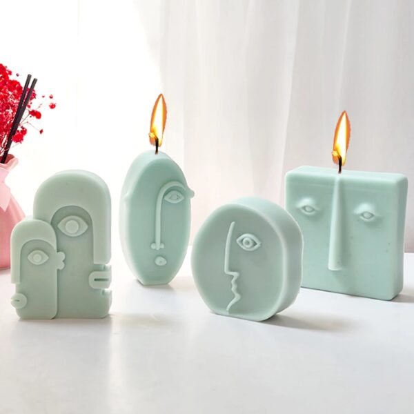 Nordic Face Abstract Candle