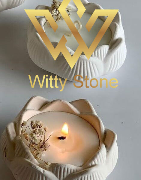Concrete Lotus Candle