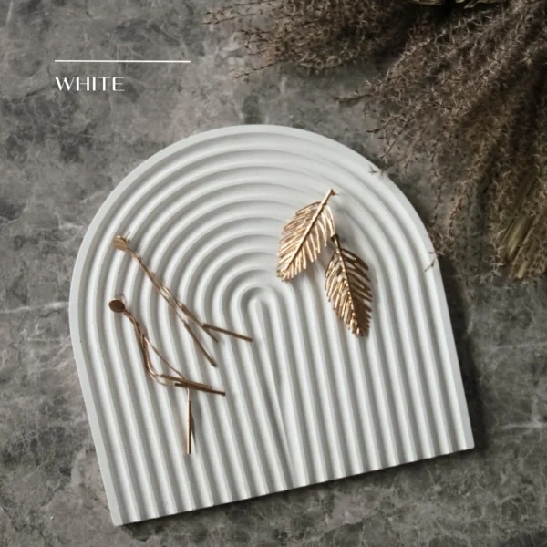 Large Striped U-Shaped Trays