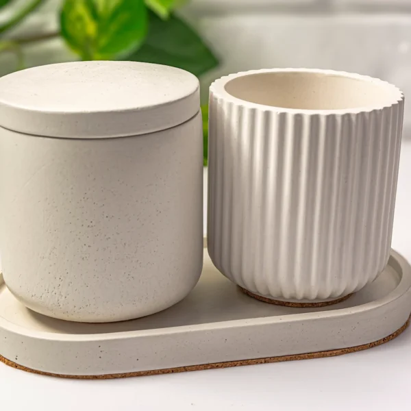 3Pcs Plain Stripe Tray Set