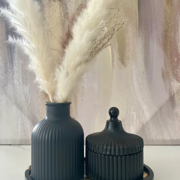 Oval Tray Vase Jar with Lid