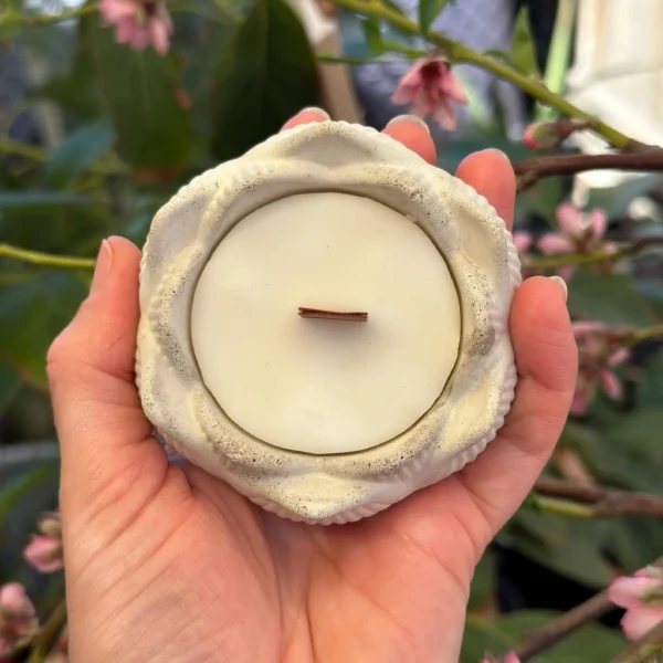 Concrete Lotus Candle