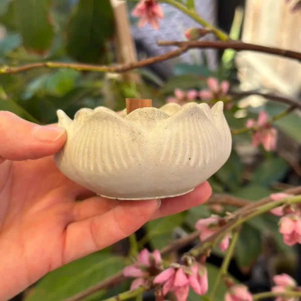 Concrete Lotus Candle