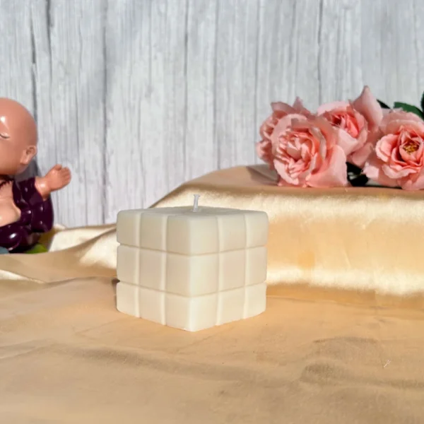 Rustic Rubik's Cube Candle