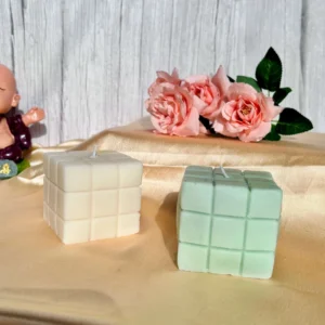 Rustic Rubik's Cube Candle