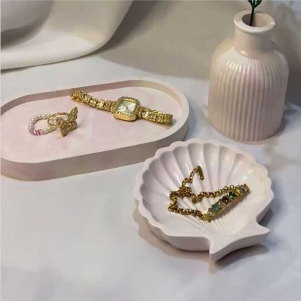2PCS Oval Seashell Trinket Tray For Jewellery Stand Home decor | Witty Stone - Image 3