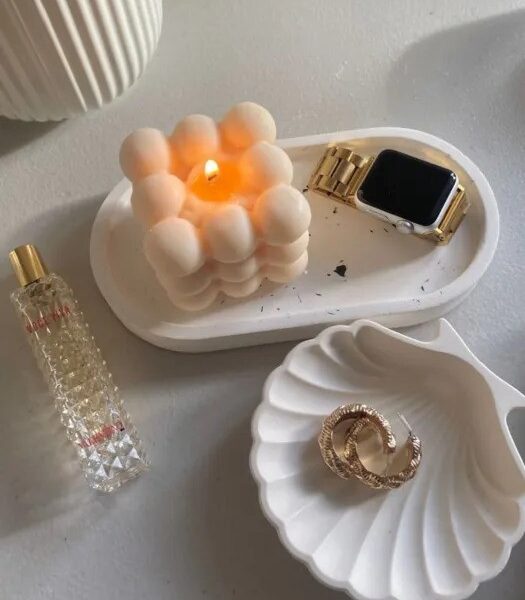 2PCS Oval Seashell Trinket Tray