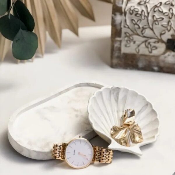 2PCS Oval Seashell Trinket Tray