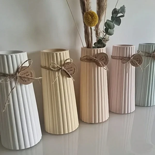 Long Concrete Flower Vase