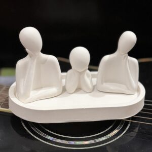 4PCS Family Sculpture Oval Tray