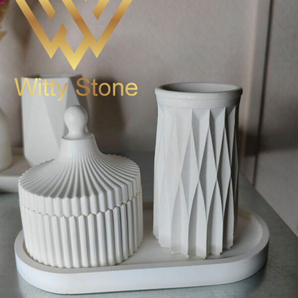 3Pcs concrete decor set