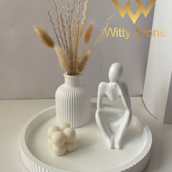 4Pcs Set Round Striped Tray Sets