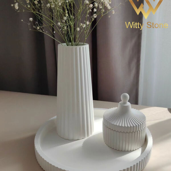 4Pcs Set Round Striped Tray Sets